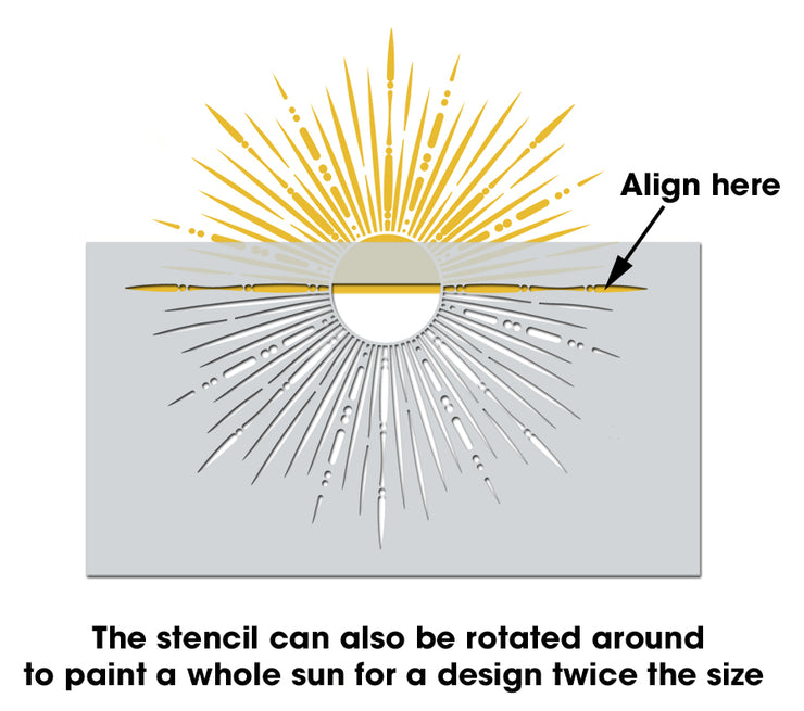 Sun Nursery Wall Stencil, Sun BOHO STYLE Nursery Wall Decor