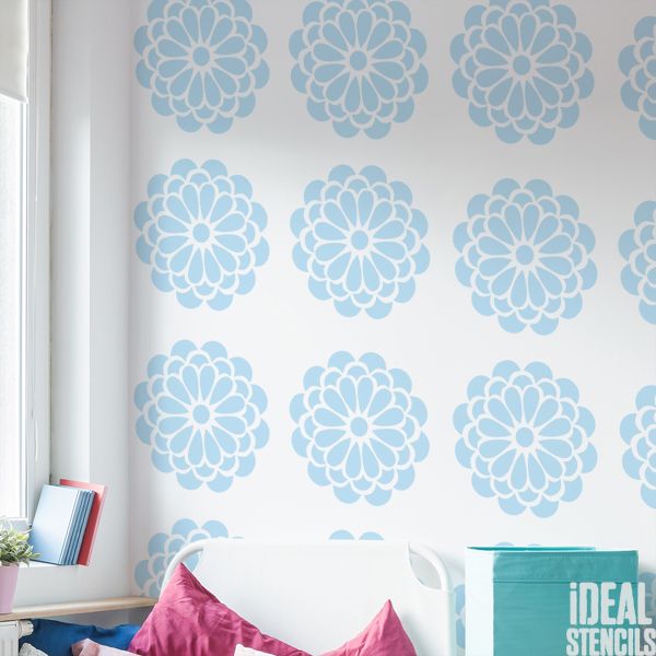 Bold Bloom Floral Wall Stencil