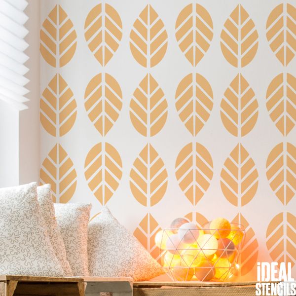 Bold Leaf Pattern Colorless Bold Leaf Pattern Stencil - Home decor & craft | Ideal Stencils ...