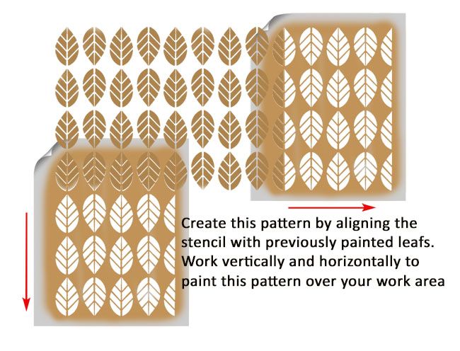 Bold Leaf Pattern Colorless Bold Leaf Pattern Stencil - Home decor & craft | Ideal Stencils ...