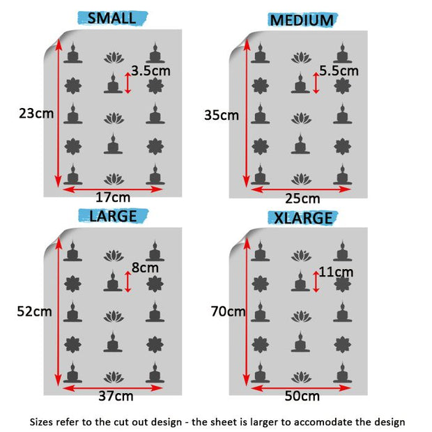 Buddhism Symbols Wall Decor Stencil