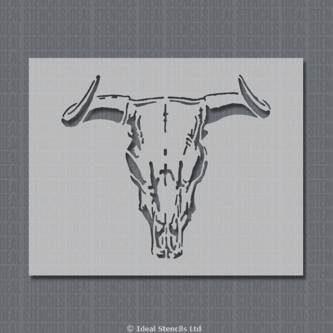 Bull Steer Skull Stencil