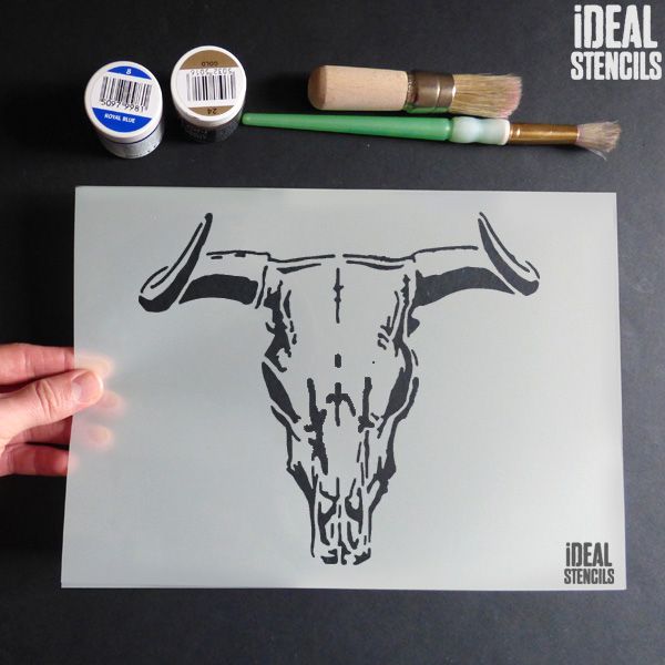 Bull Steer Skull Stencil