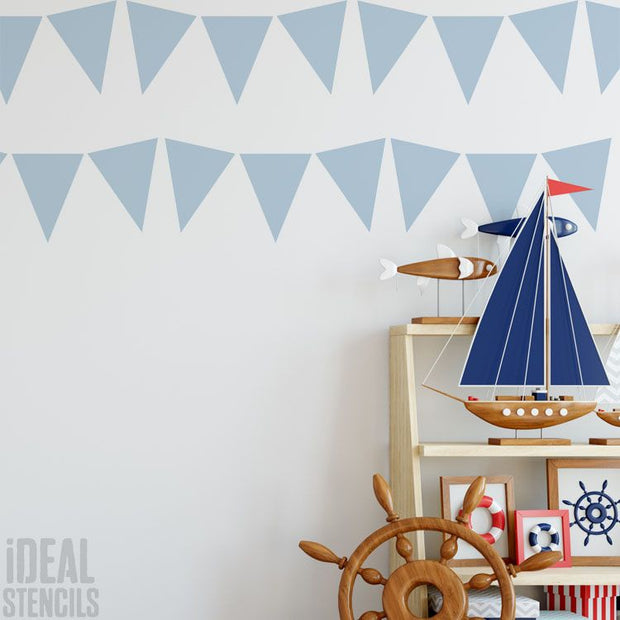 Bunting flags decor stencil