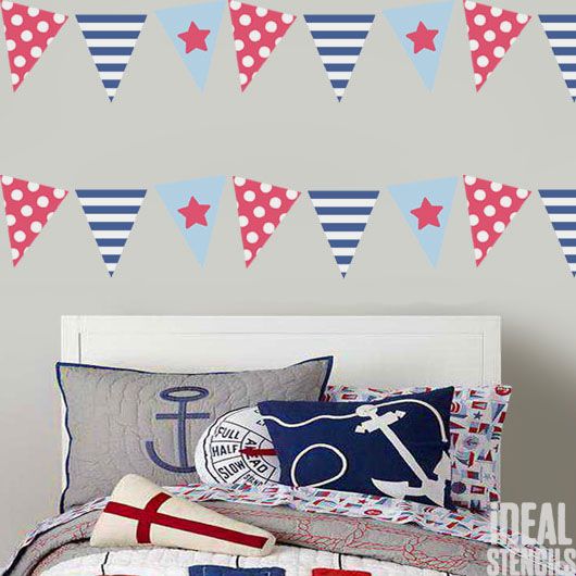 Bunting Flags Nautical Seaside Stencils