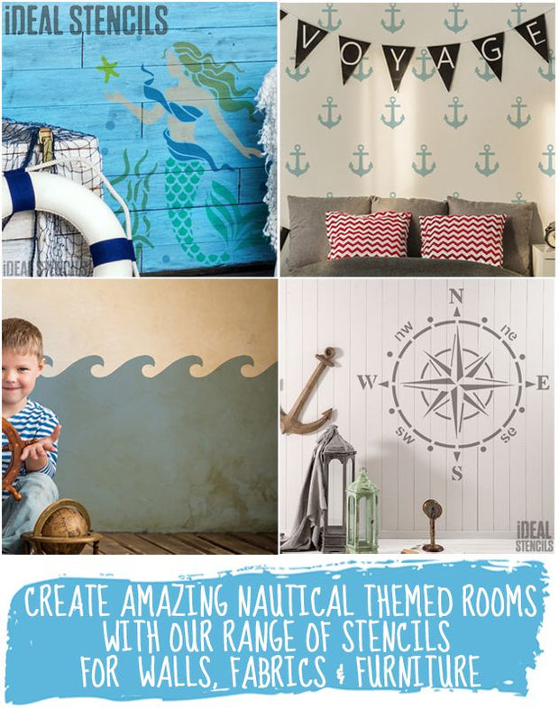 Bunting Flags Nautical Seaside Stencils