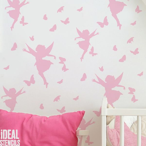 Butterfly & Fairy Wall Stencil
