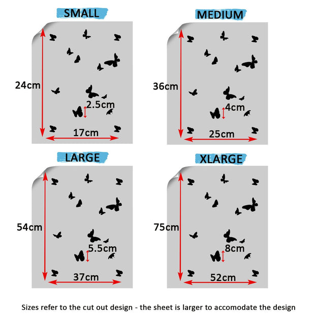 Butterfly wall pattern stencil