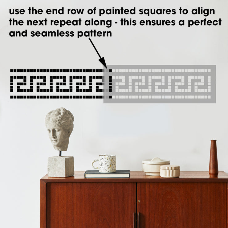 BYZANTINE Greek Key Wall Border Pattern Stencil