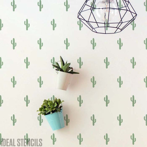 Cactus Repeat Pattern Stencil