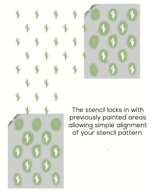 Cactus Repeat Pattern Stencil