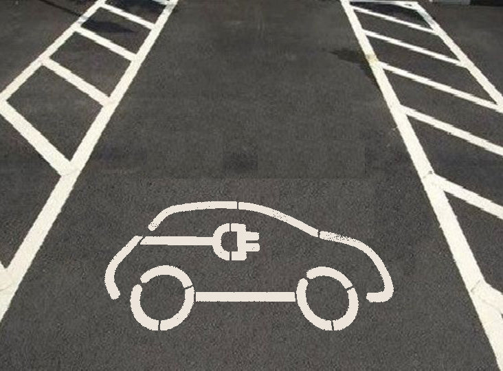 Electric Vehicle Car Charging Stencil