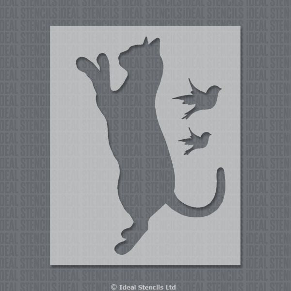 Cat & Bird Stencil