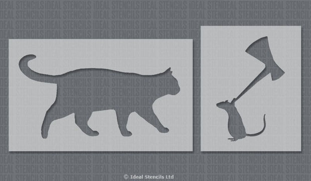 Cat & Mouse Decor Stencil