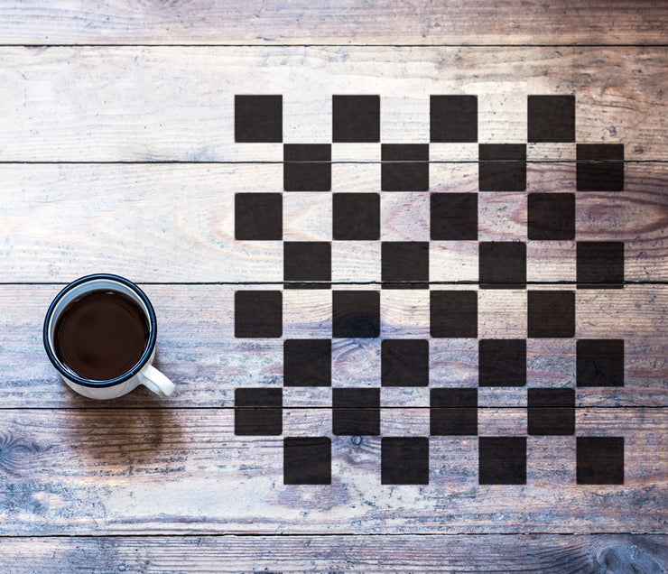 CHESS BOARD STENCIL, Checkered Pattern Stencil