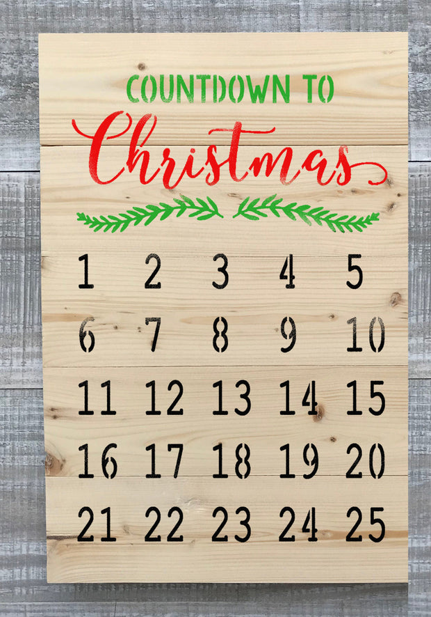 Christmas Advent Calendar Sign Stencil