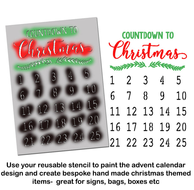 Christmas Advent Calendar Sign Stencil