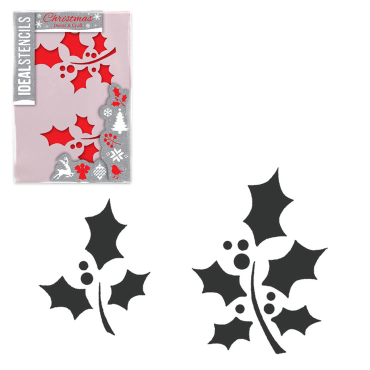 Holly Christmas Stencil