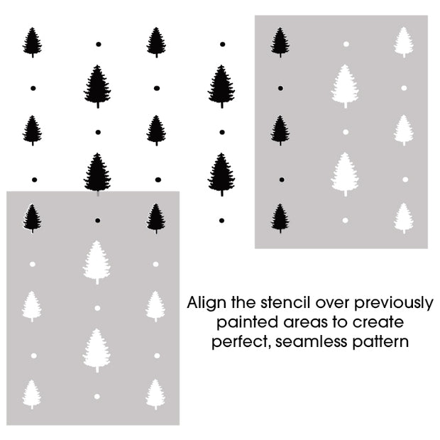 Christmas Trees Pattern Stencil