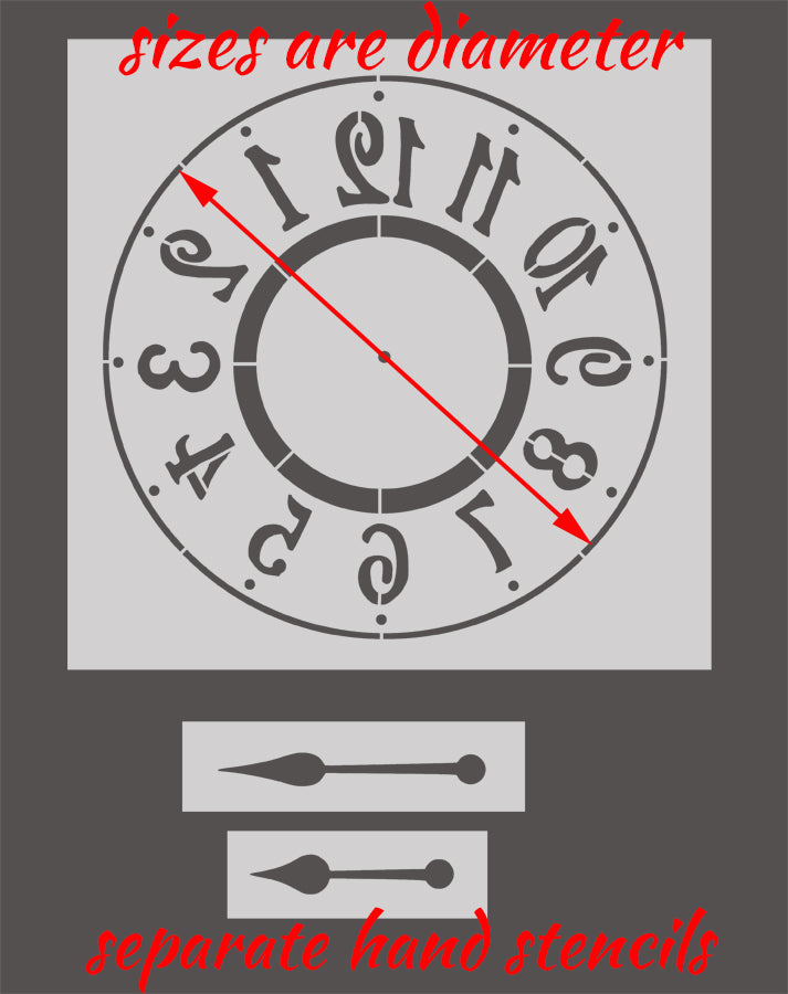 ALICE Backwards Clock Face Stencil – IdealStencils
