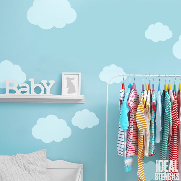 Cloud shape wall stencil