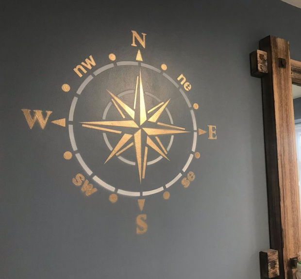 Ships compass stencil