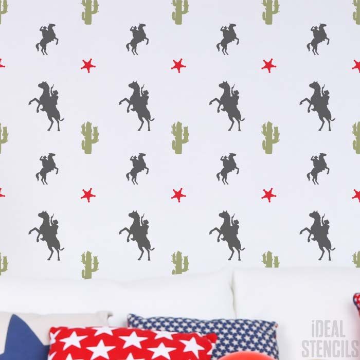 Cowboy Pattern Stencil