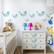 Cute Bird Nursery Stencil