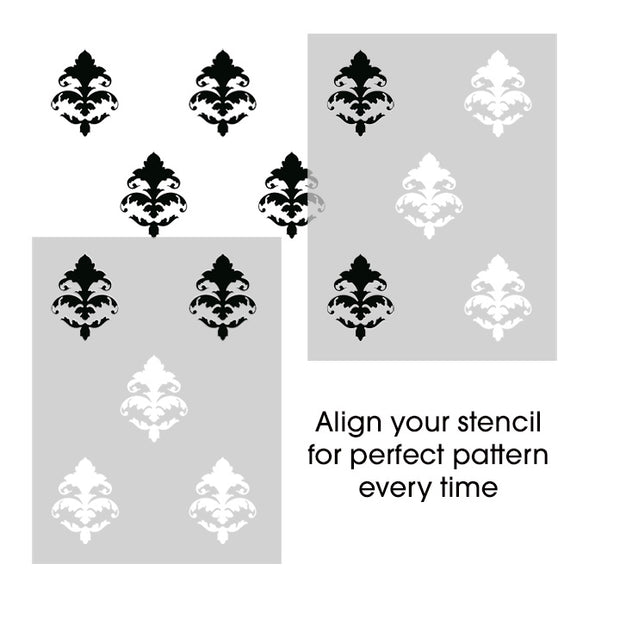 Simple Damask Pattern Stencil