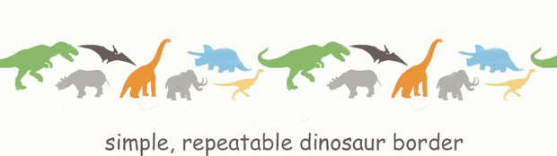 Dinosaur border stencil