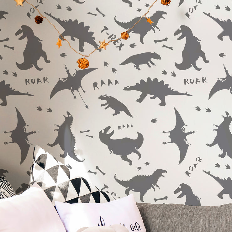 JURASSIC Dinosaur Kids Room Wall Stencil