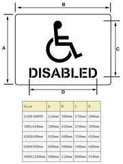 disabled sign parking stencil sizes