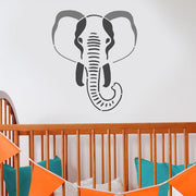 Elephant face nursery stencil
