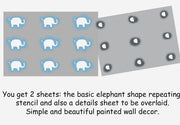 Elephant Nursery wall Stencil