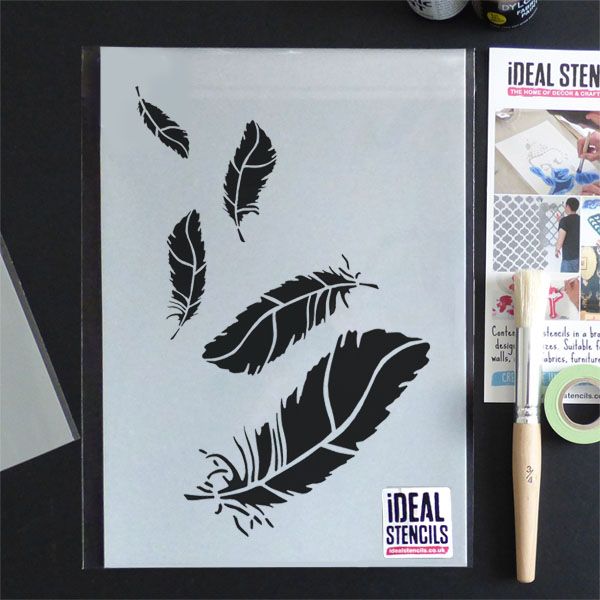 Falling Feathers Decor Stencil