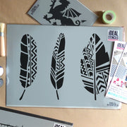 Feathers Stencil - Scandinavian style