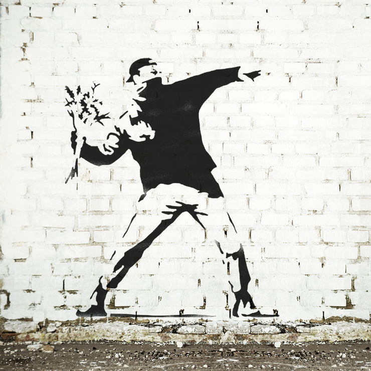 Banksy Flower Thrower Stencil - Life Size
