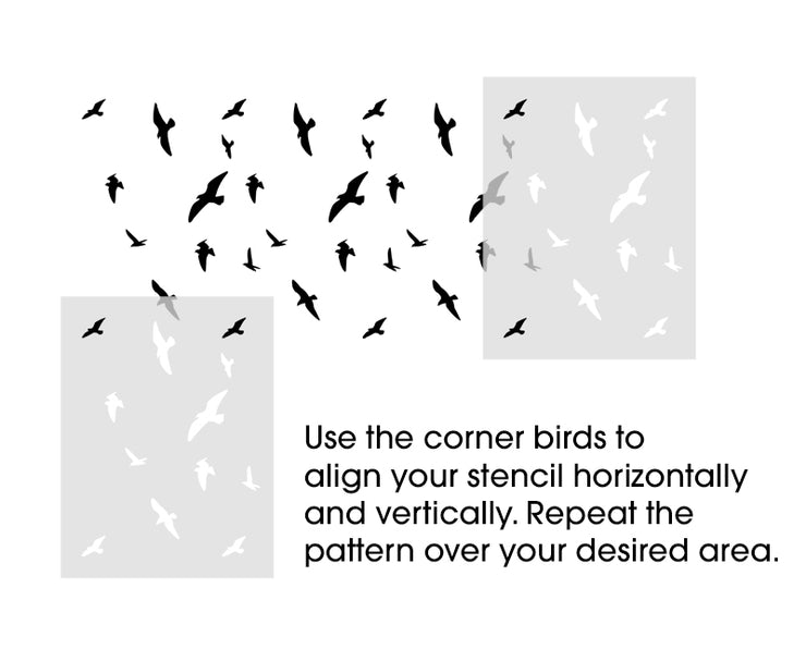 Flying Birds Pattern Stencil