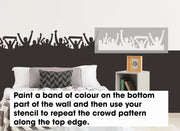 Football Crowd Wall Painting Stencil
