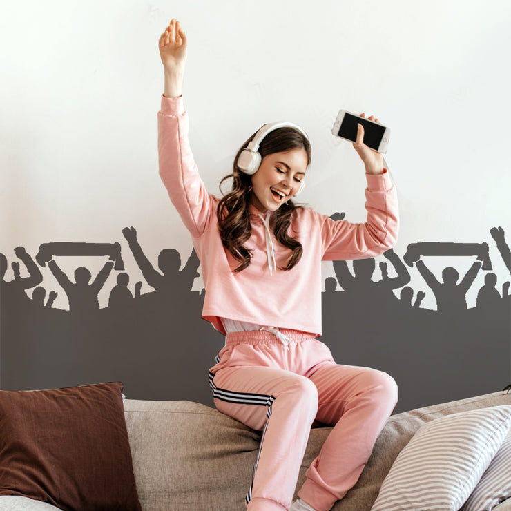 Football Crowd Wall Painting Stencil