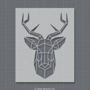 Geometric Stag Head Stencil