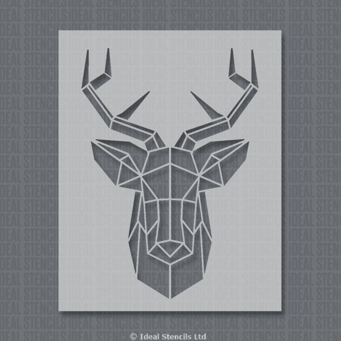 Geometric Stag Head Stencil