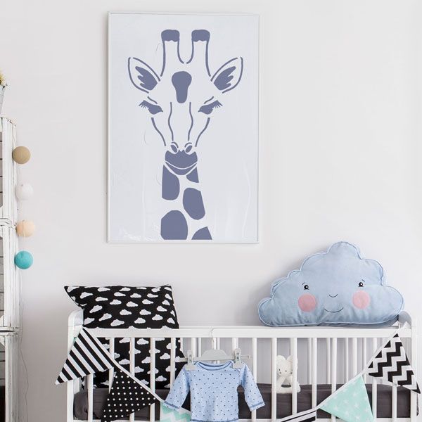 Giraffe face nursery stencil