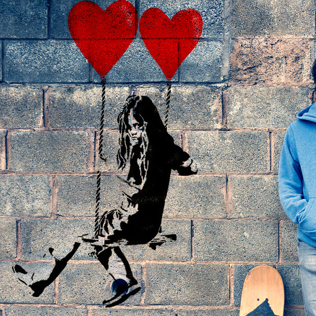 Banksy Balloon Girl On Swing Stencil