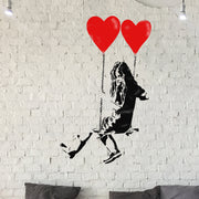 Banksy Balloon Girl On Swing Stencil