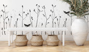 GO-HUA New trees & Birds Stencil, Bird Branch Silhouette Wall Art Stencil