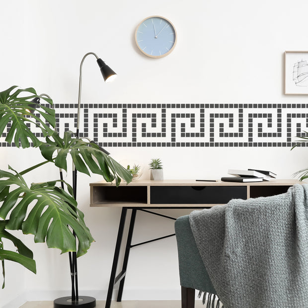 MOSAIC Greek Key Wall Border Pattern Stencil