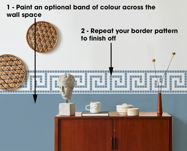 MOSAIC Greek Key Wall Border Pattern Stencil