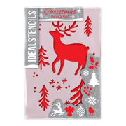 Hand Drawn Stag & Christmas Tree Stencil