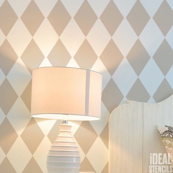 Harlequin Pattern Stencil Home wall decor Ideal Stencils